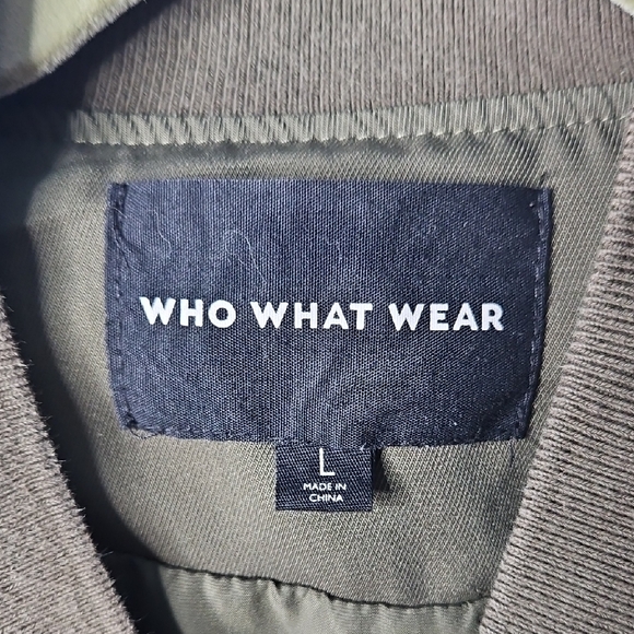 Who What Wear Women’s Khaki Bomber Jacket With Ruffle Detail Large - Picture 2 of 10